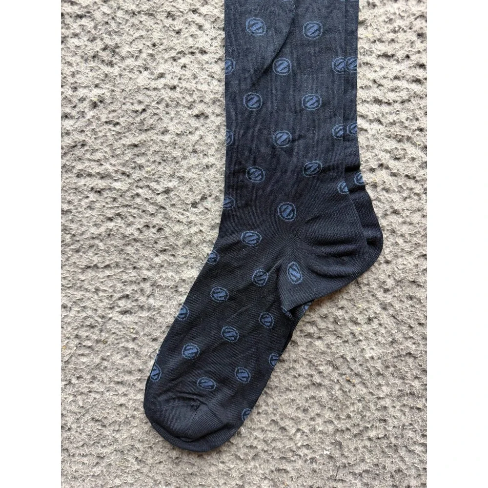 NWT Ermenegildo Zegna Z Norda Allover Knee Socks Midnight Blue One Size Unisex